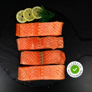 Frozen Salmon: Salmon Fillets Centre Cuts 4 x 140-170g title=