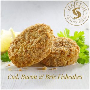 bacon: Cod Bacon & Brie Fishcakes - 6 title=