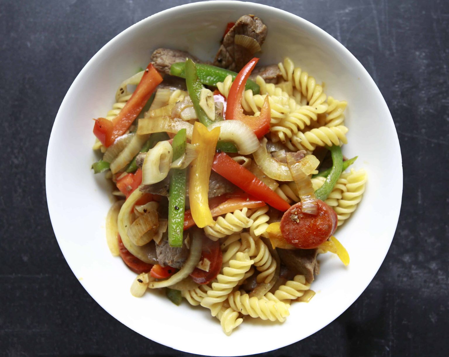 Sirloin of Beef Stirfry with Chorizo & Pasta Seafresh
