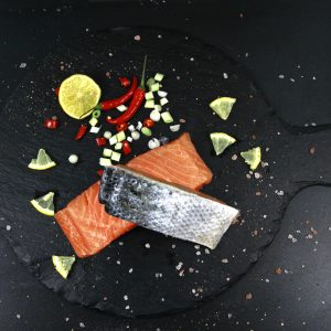 Frozen Fish: Skin on Salmon Fillets 4 (not vacuum packed) title=