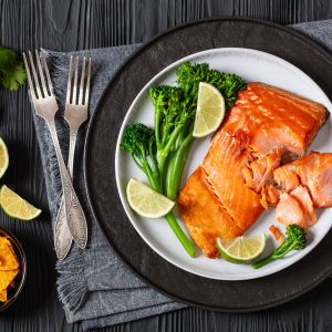 Frozen Fish: Hot Smoked Salmon Portions 125g X 4 title=